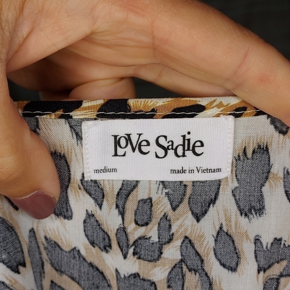 Love Sadie Walmart cami eyelash lace leopard print black beige brown adj strap M - Picture 7 of 11